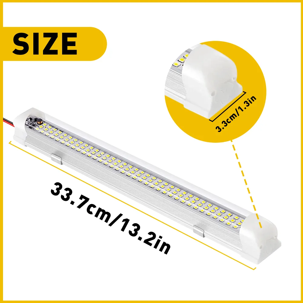 12V 108pcs LED Interior Light Bars for Truck Van Bus Caravan with ON/OFF Switch