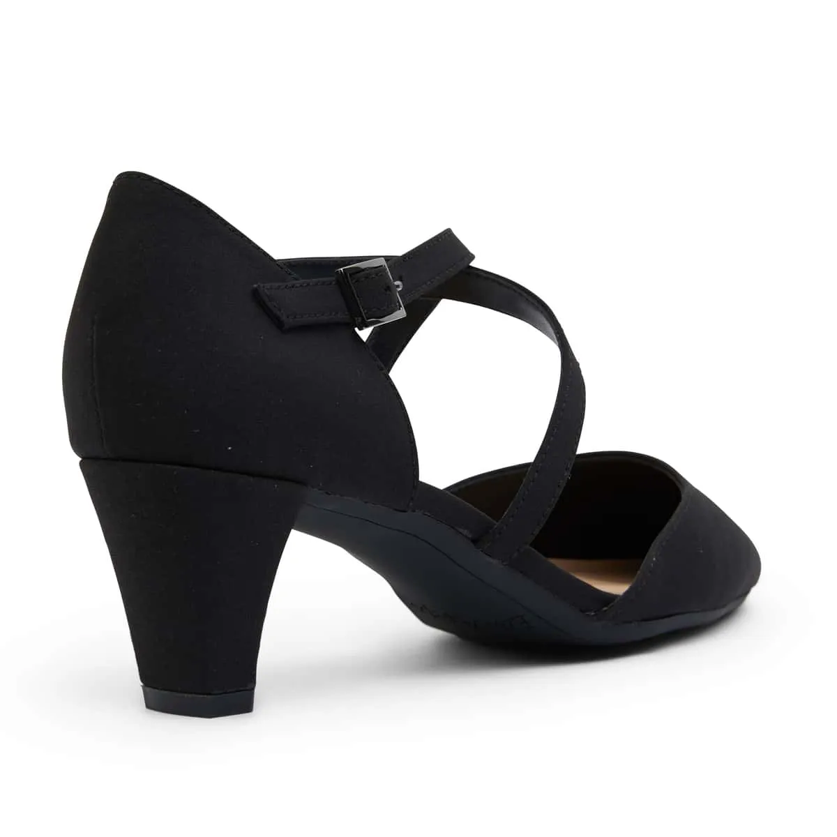 Adison Heel in Black Fabric