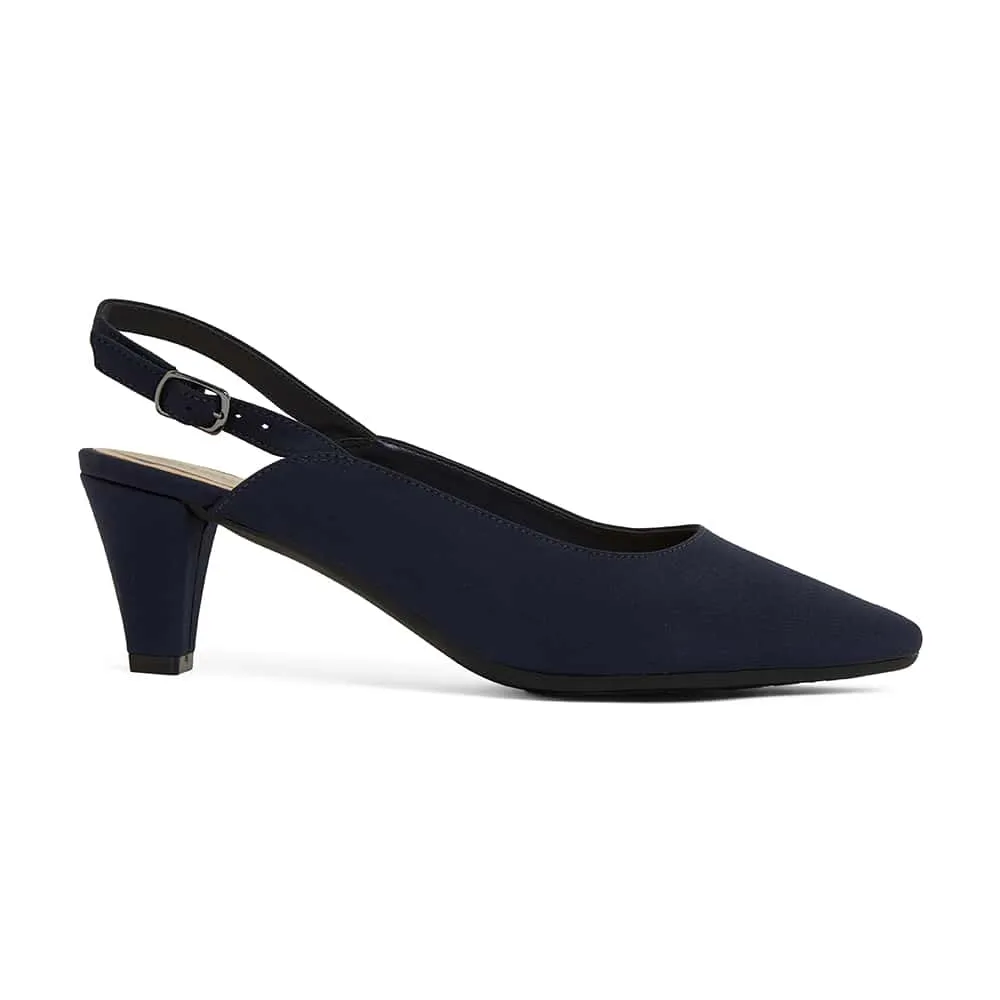 Agatha Heel in Navy Fabric