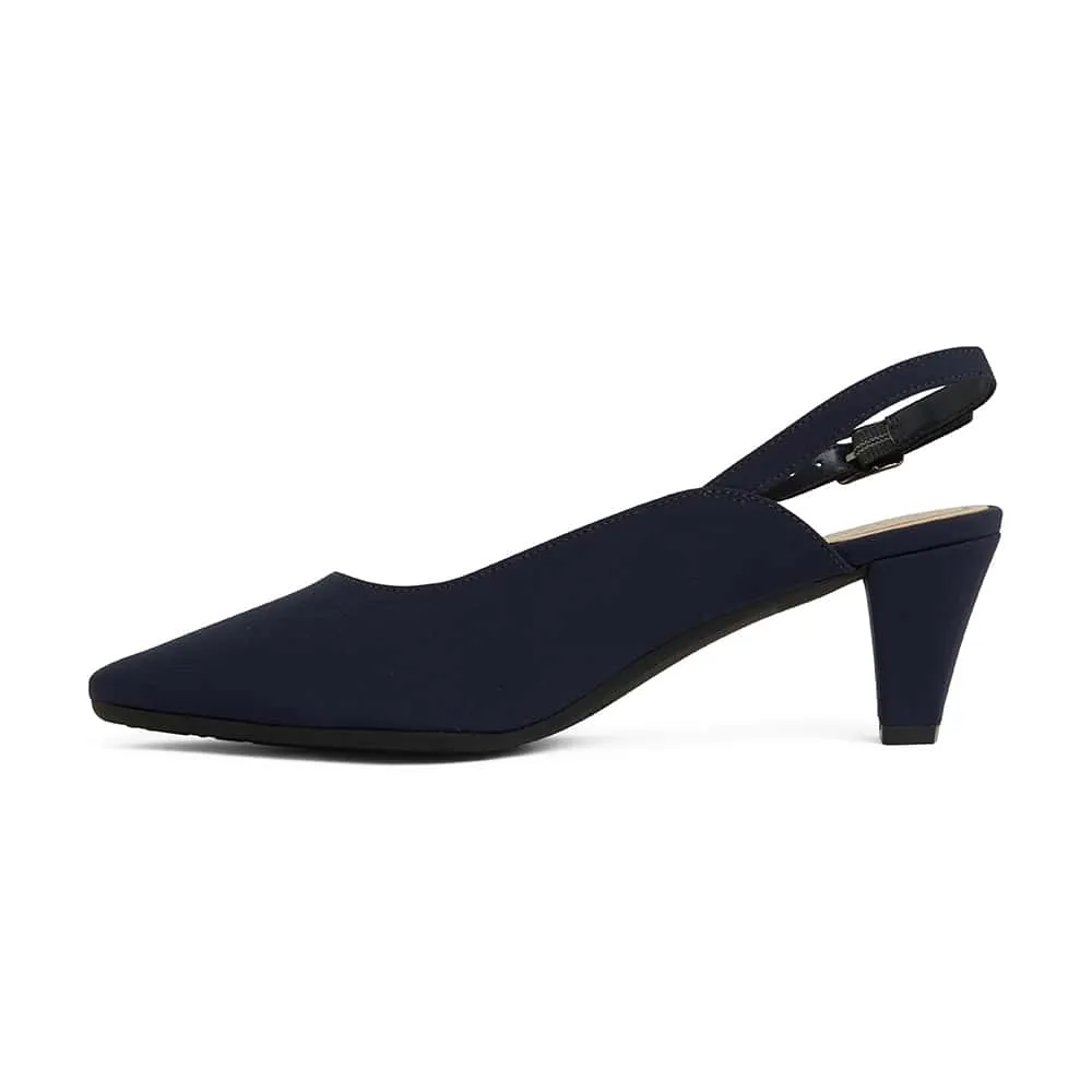 Agatha Heel in Navy Fabric