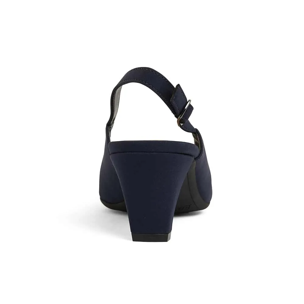 Agatha Heel in Navy Fabric