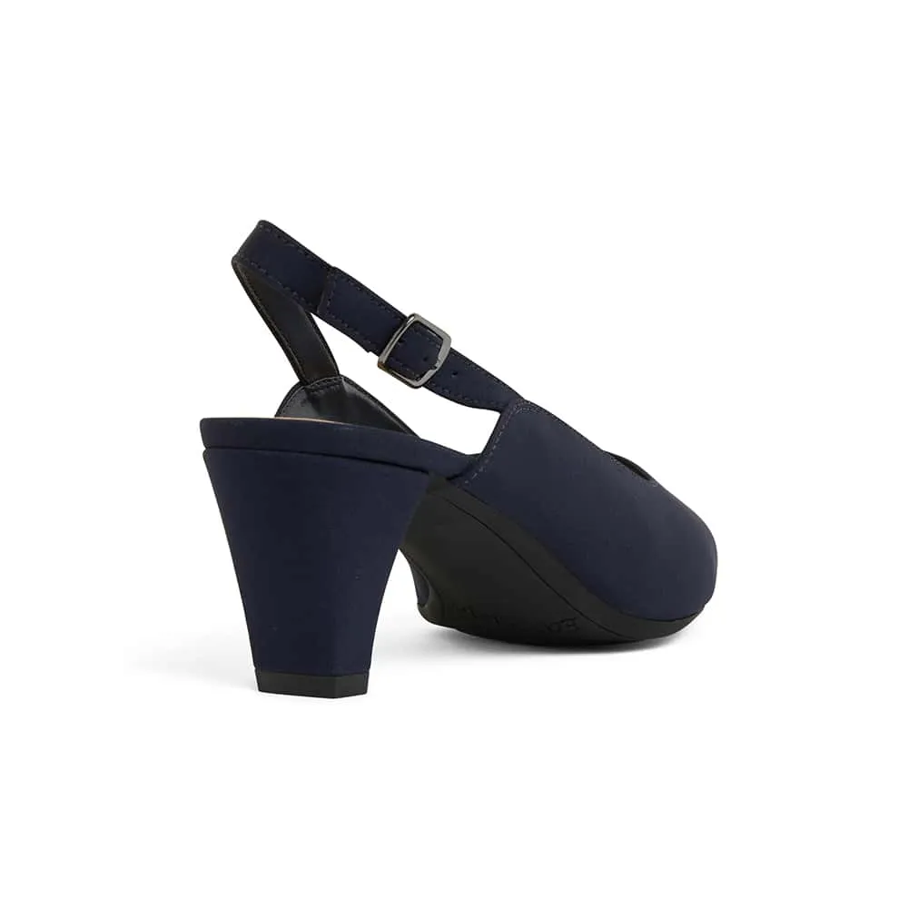 Agatha Heel in Navy Fabric