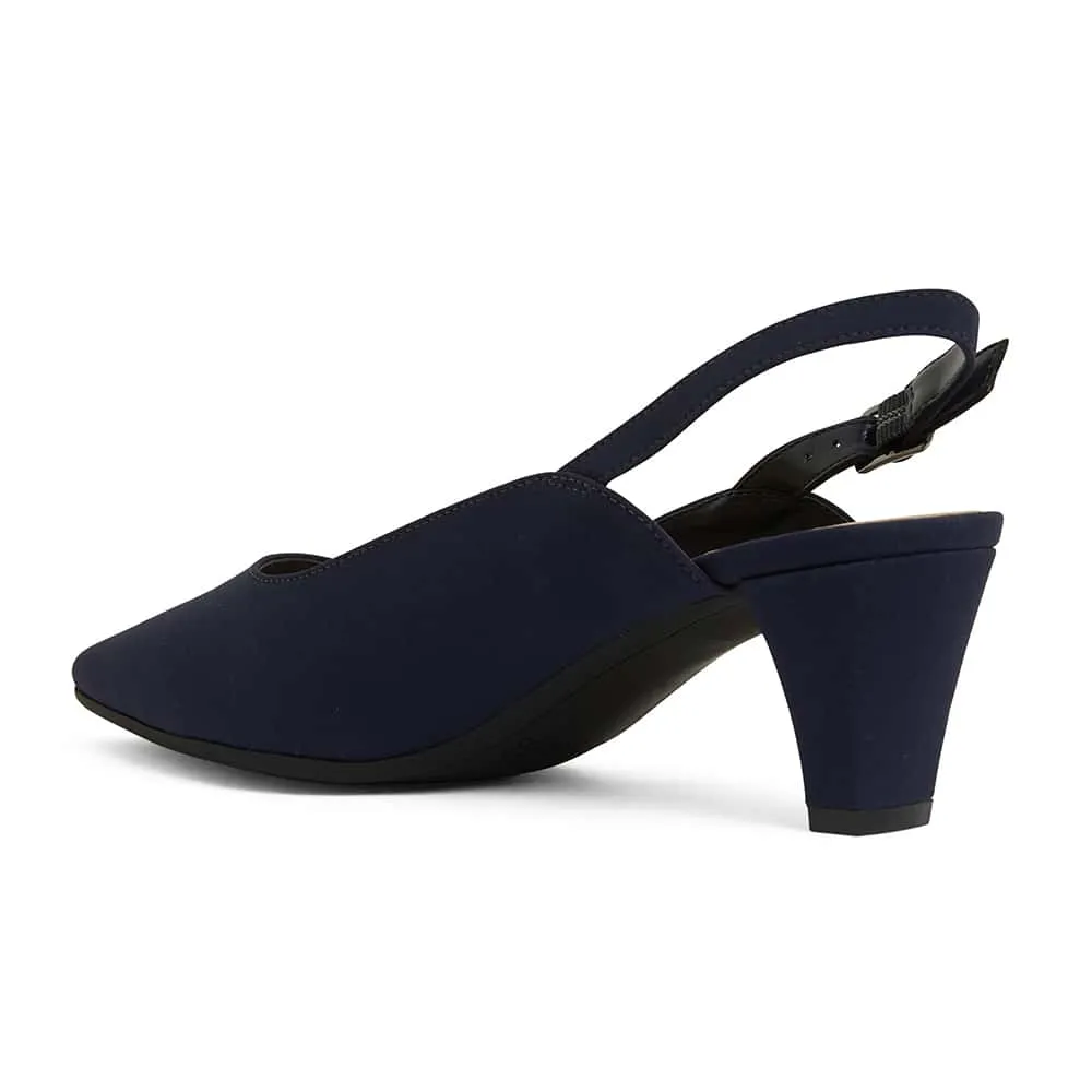 Agatha Heel in Navy Fabric