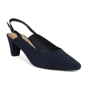 Agatha Heel in Navy Fabric