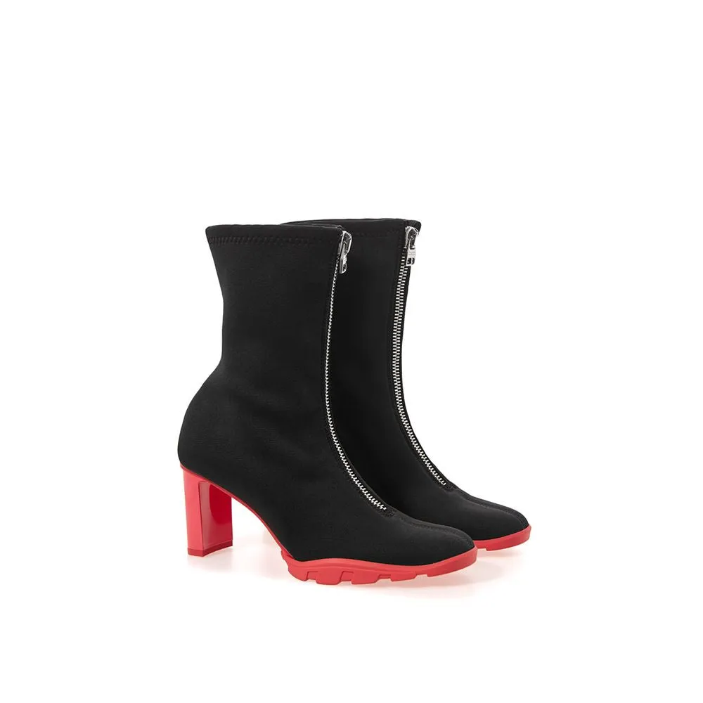 Alexander McQueen Sleek Neoprene and Leather Black Women's Boots