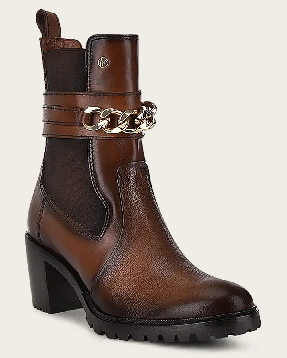 Ankle honey bootie with chain