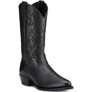 Ariat Men's Black Deertan Heritage R Toe Western Boots 10002218