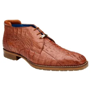 Belvedere Marcello Cognac Genuine Hornback Caiman Ankle Boots