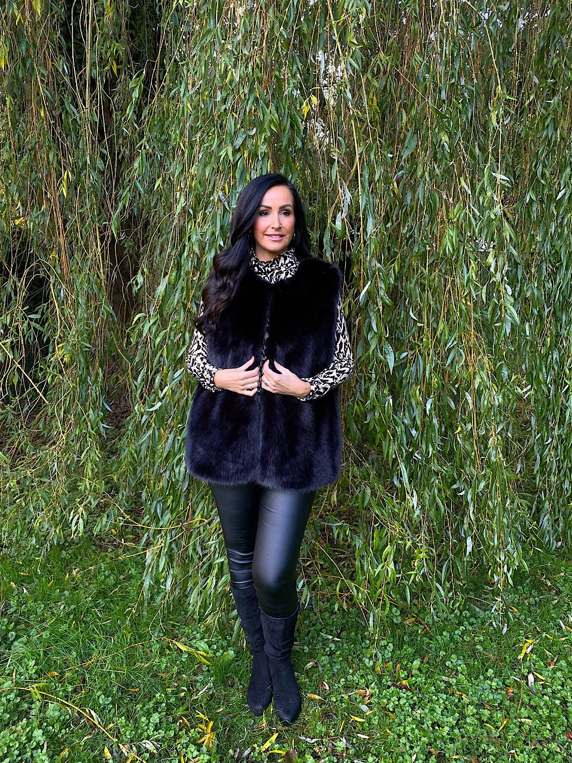 Black Faux Fur Lined Gilet