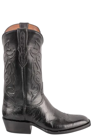 Black Jack Men's Exclusive Smooth Ostrich Cowboy Boots - Black