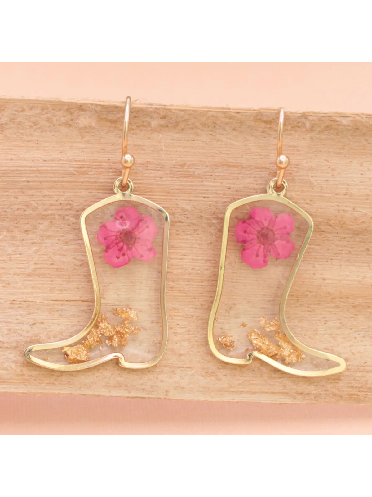 Botanical Boots Pressed Flower Dangles