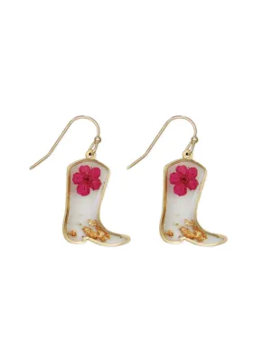 Botanical Boots Pressed Flower Dangles