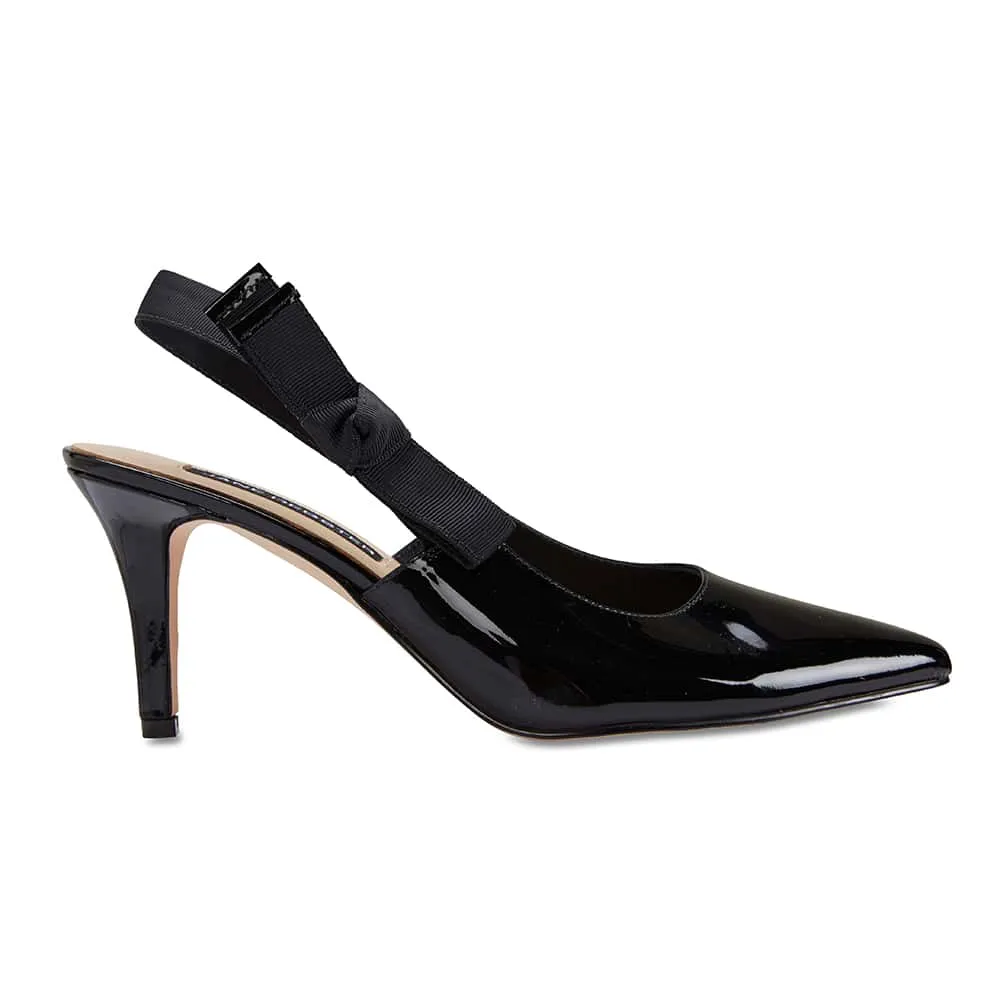 Casandra Heel in Black Patent