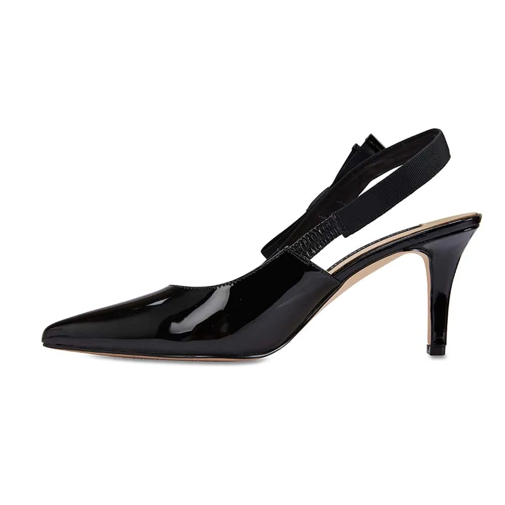 Casandra Heel in Black Patent