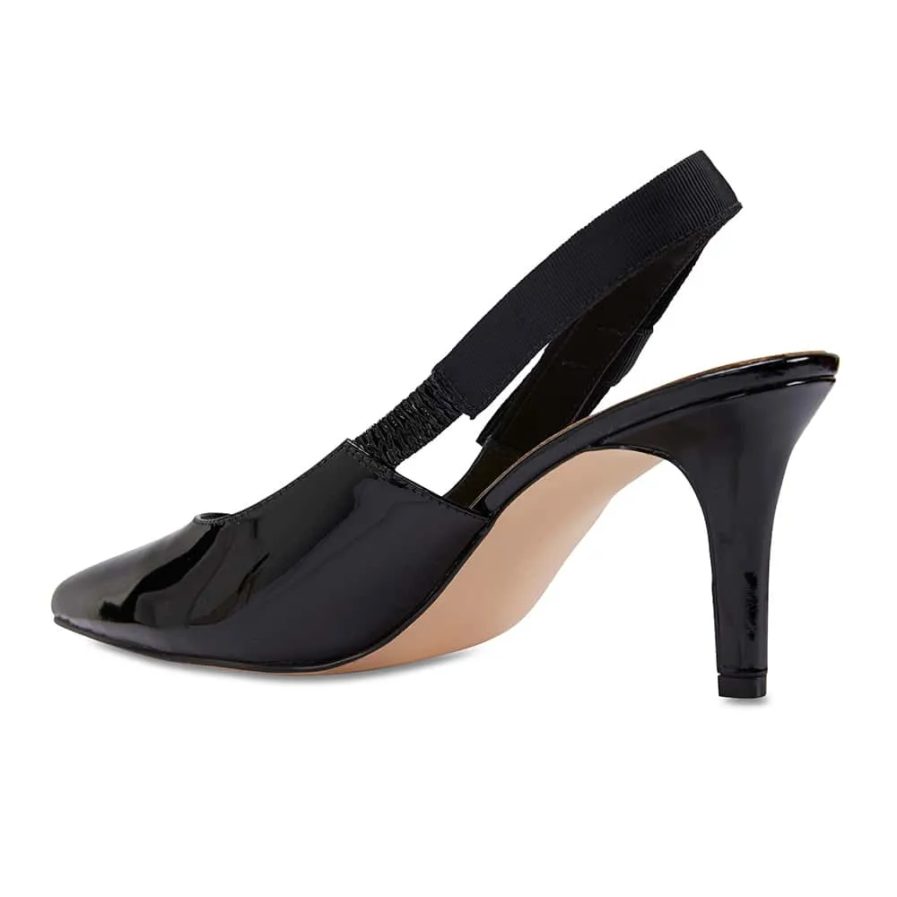 Casandra Heel in Black Patent