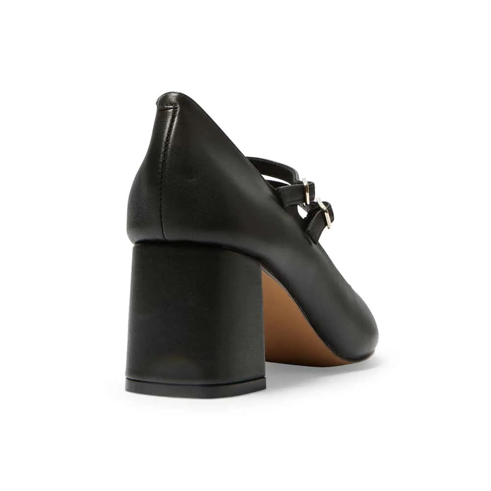 Claire Heel in Black Leather