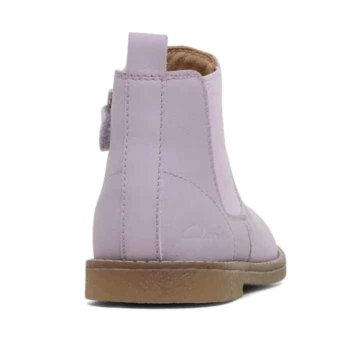 Clarks Kids Chelsea II Youths Leather Boot Lilac