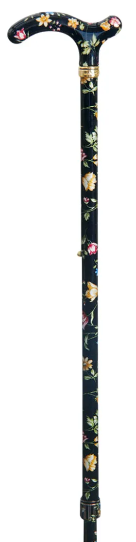 Classic Canes Slimline Chelsea Cane Black Floral