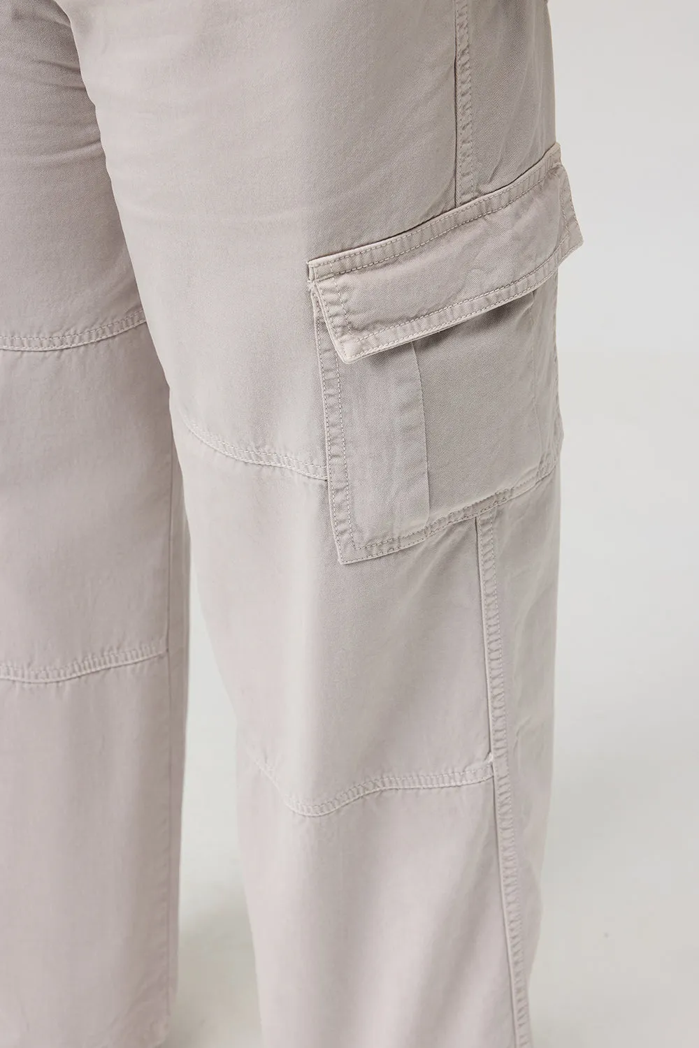 Curve Cream Cargo Jeans