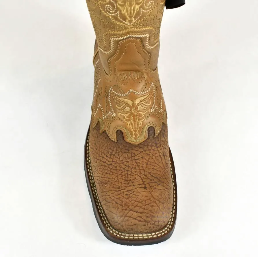 Denver Mountain Rubber Sole Cowboy Boot-French Toe, Oryx Nubuck Shoulder