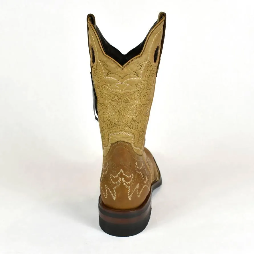 Denver Mountain Rubber Sole Cowboy Boot-French Toe, Oryx Nubuck Shoulder