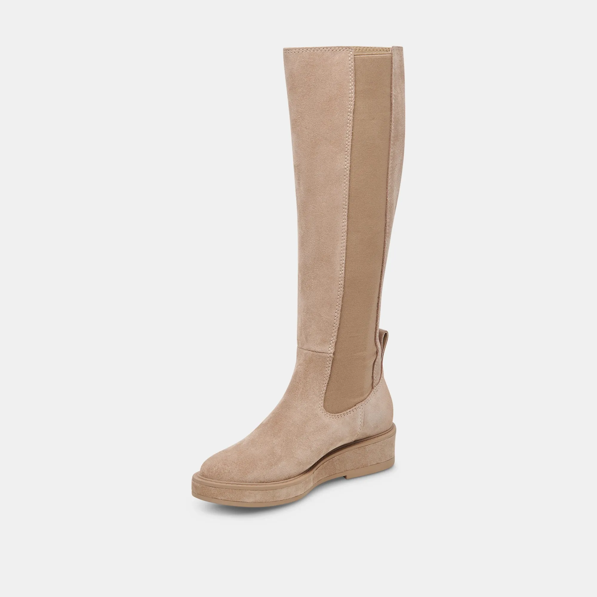 EAMON H2O WIDE CALF BOOTS ALMOND SUEDE