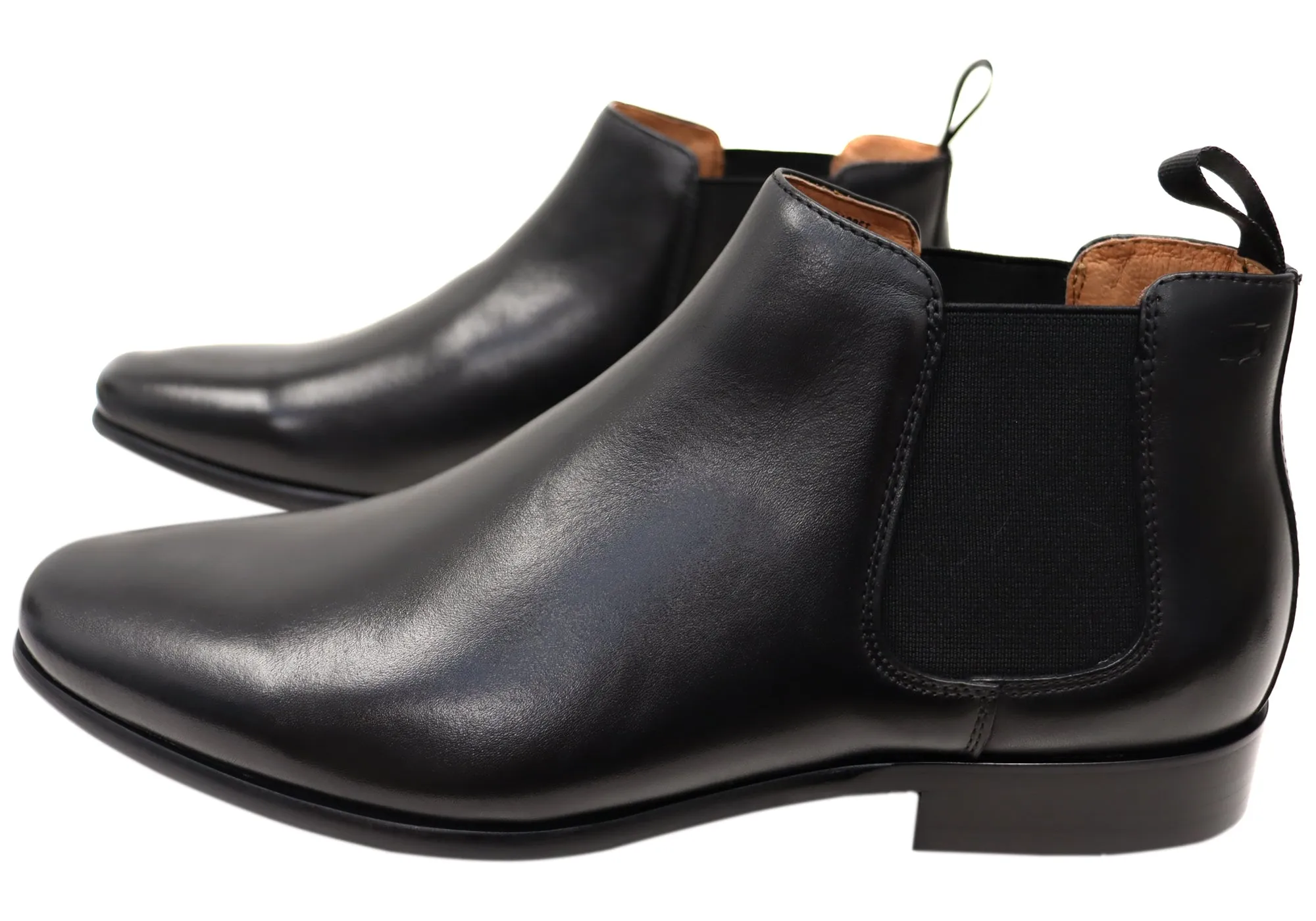 Florsheim Mens EE Extra Wide Leather Barret Plain Toe Chelsea Boots