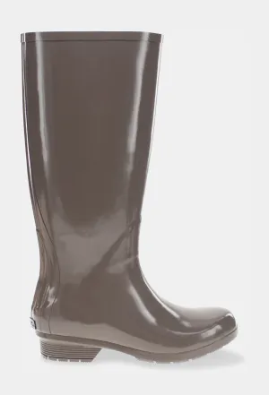 GLOSS TALL RAIN BOOT - DARK TAUPE