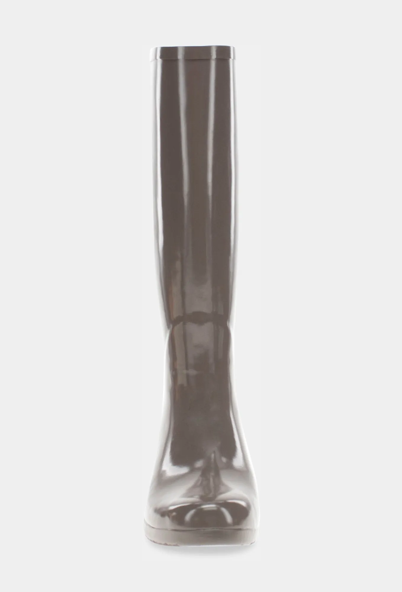 GLOSS TALL RAIN BOOT - DARK TAUPE