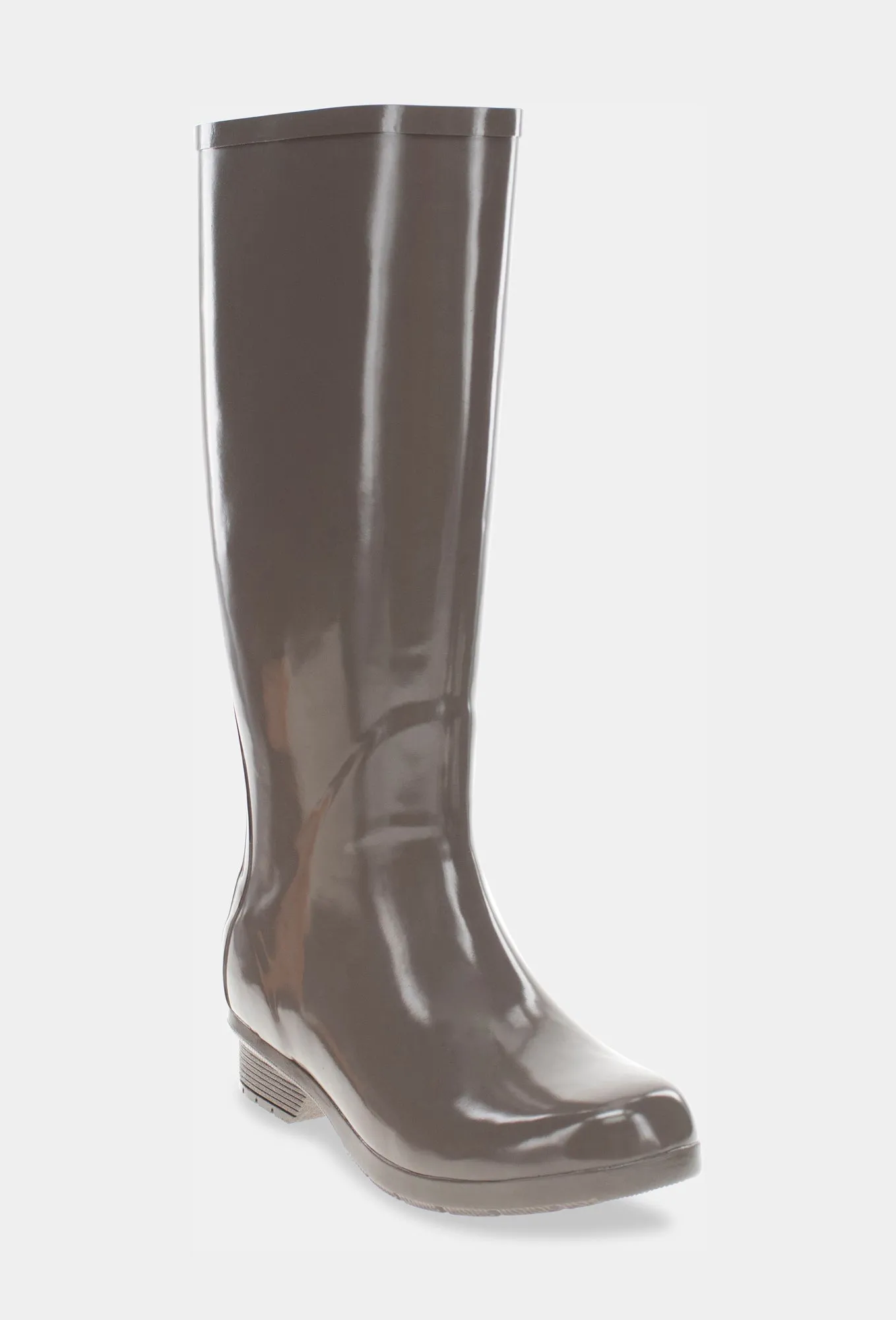 GLOSS TALL RAIN BOOT - DARK TAUPE