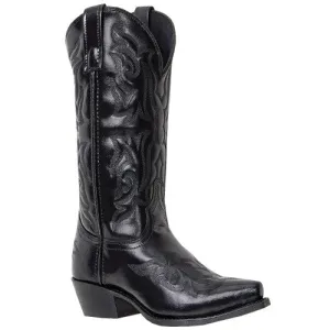 Laredo Men's (6860) Classics 12" Black Fancy Stitched Traditional Cowboy Boots with Snip Toe