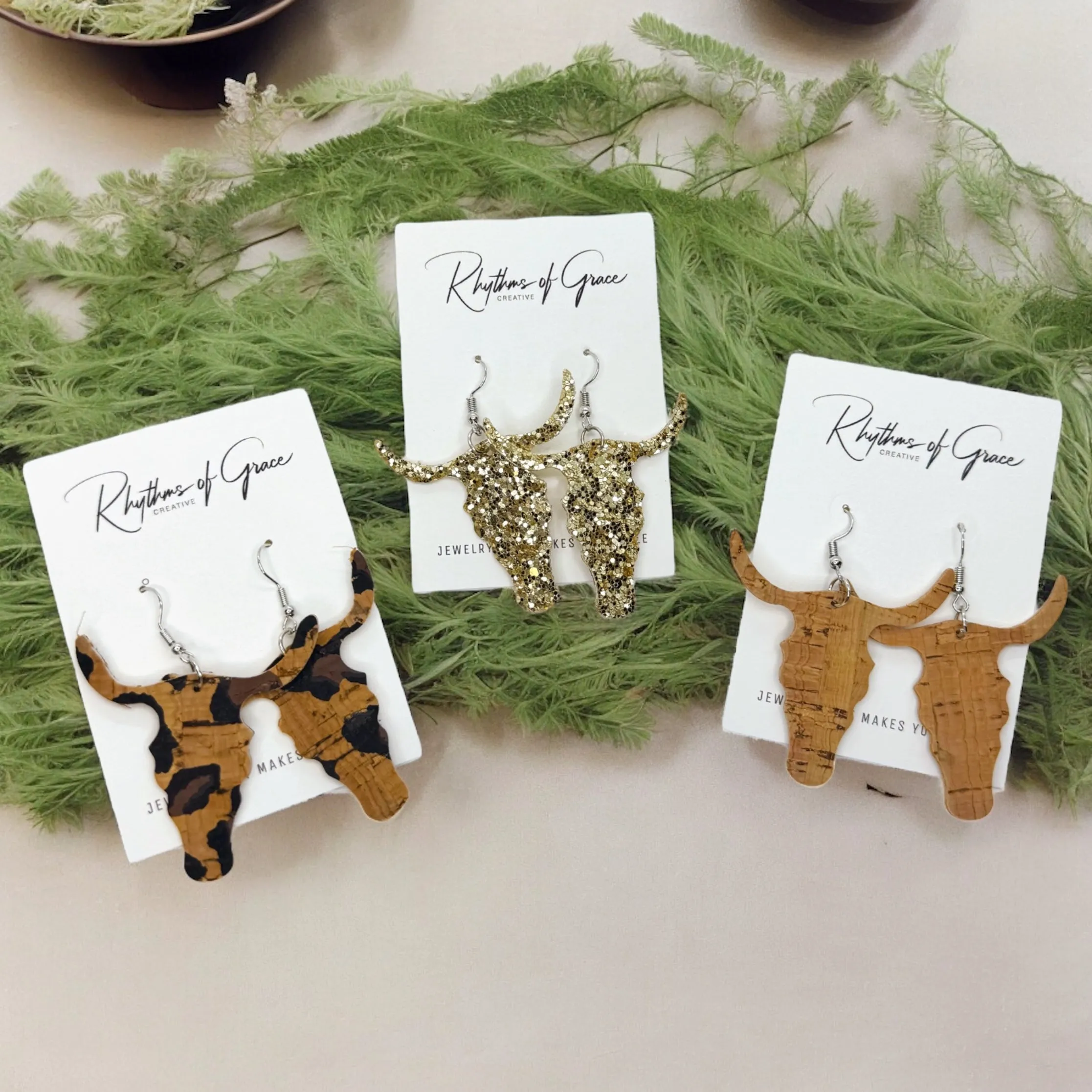 Longhorn Dangle Earrings - Choose from Three Stylish Designs!