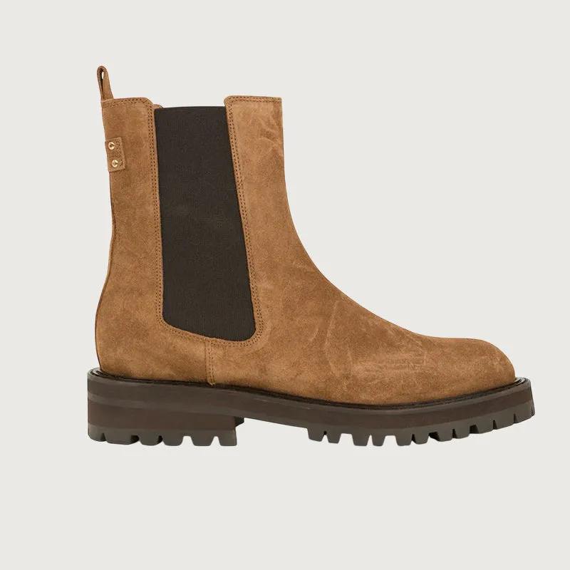 Maison Toufet Joely Brown Suede Chelsea Boots