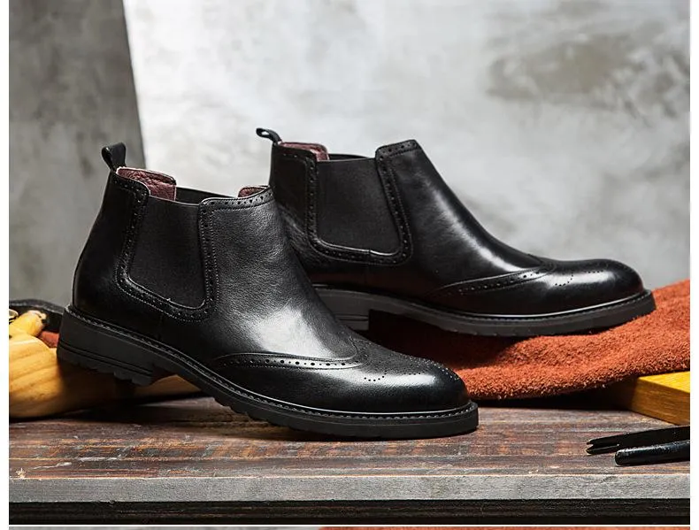 Men's Classic Brogue Chelsea Boots