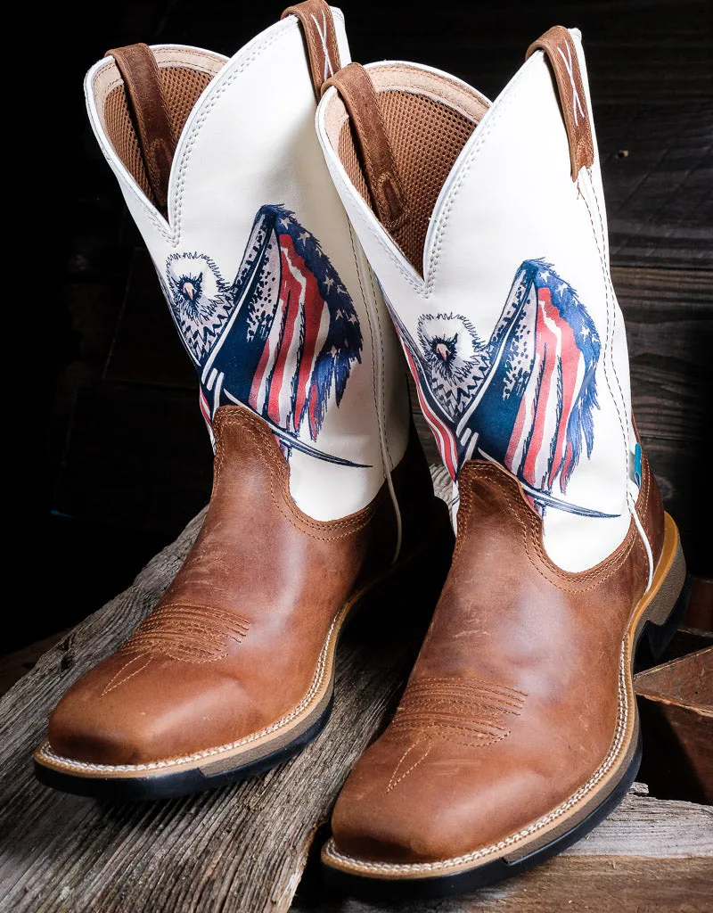 Men's Tech X Red, White & Blue Waterproof Western Boot MXWW002