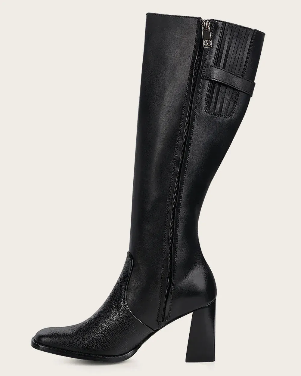 Tall minimalistic black boot