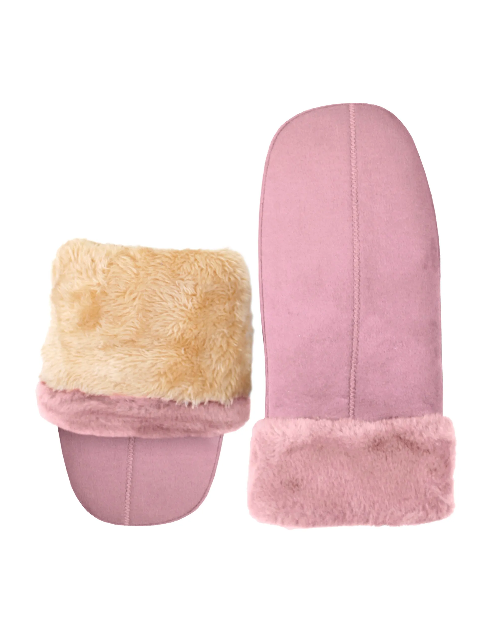 The Mara Microsuede Mittens - Pink