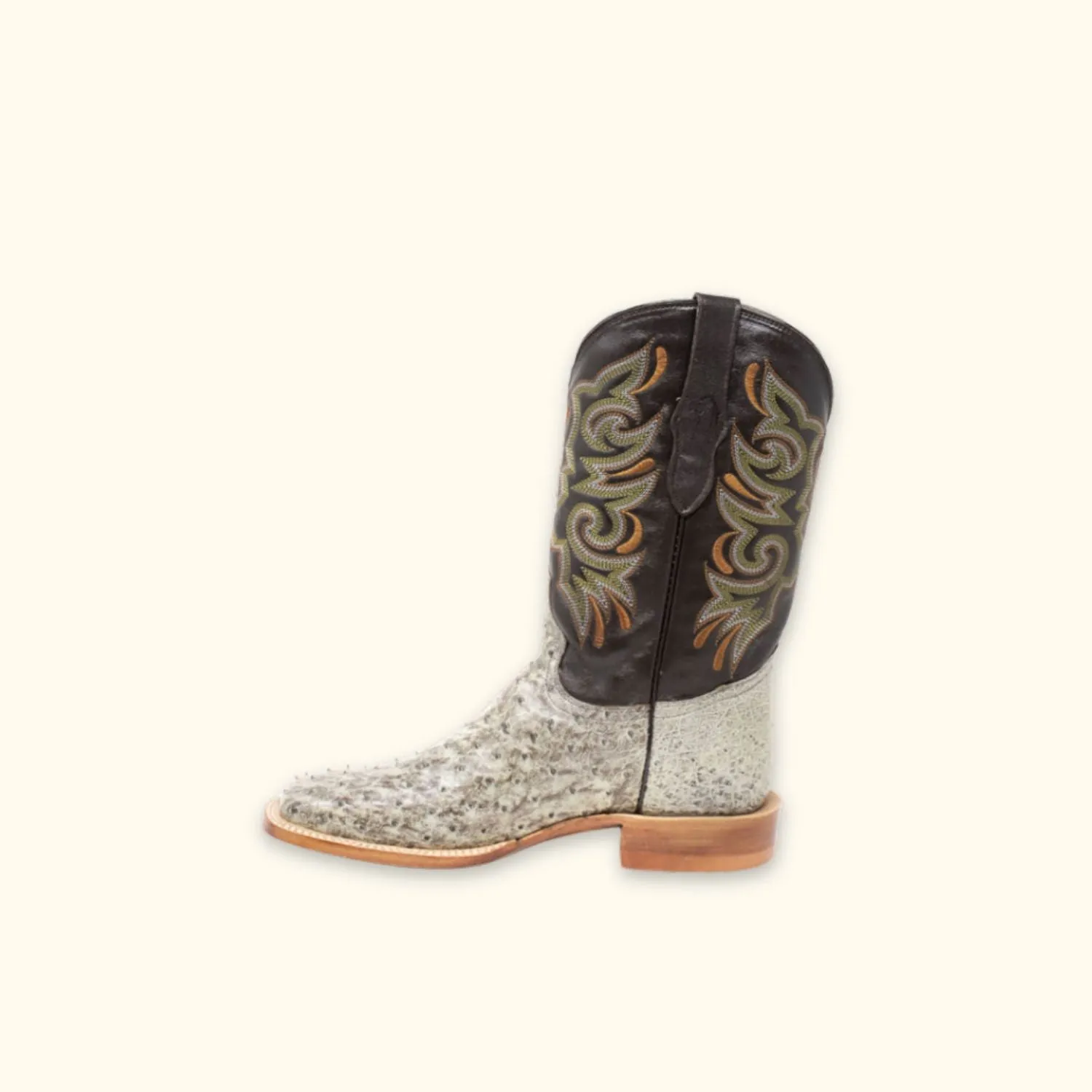 The Rustler Tobacco Ostrich Cowboy Boots