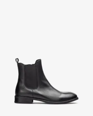 UNISA Black Leather Ankle Boot BARTY