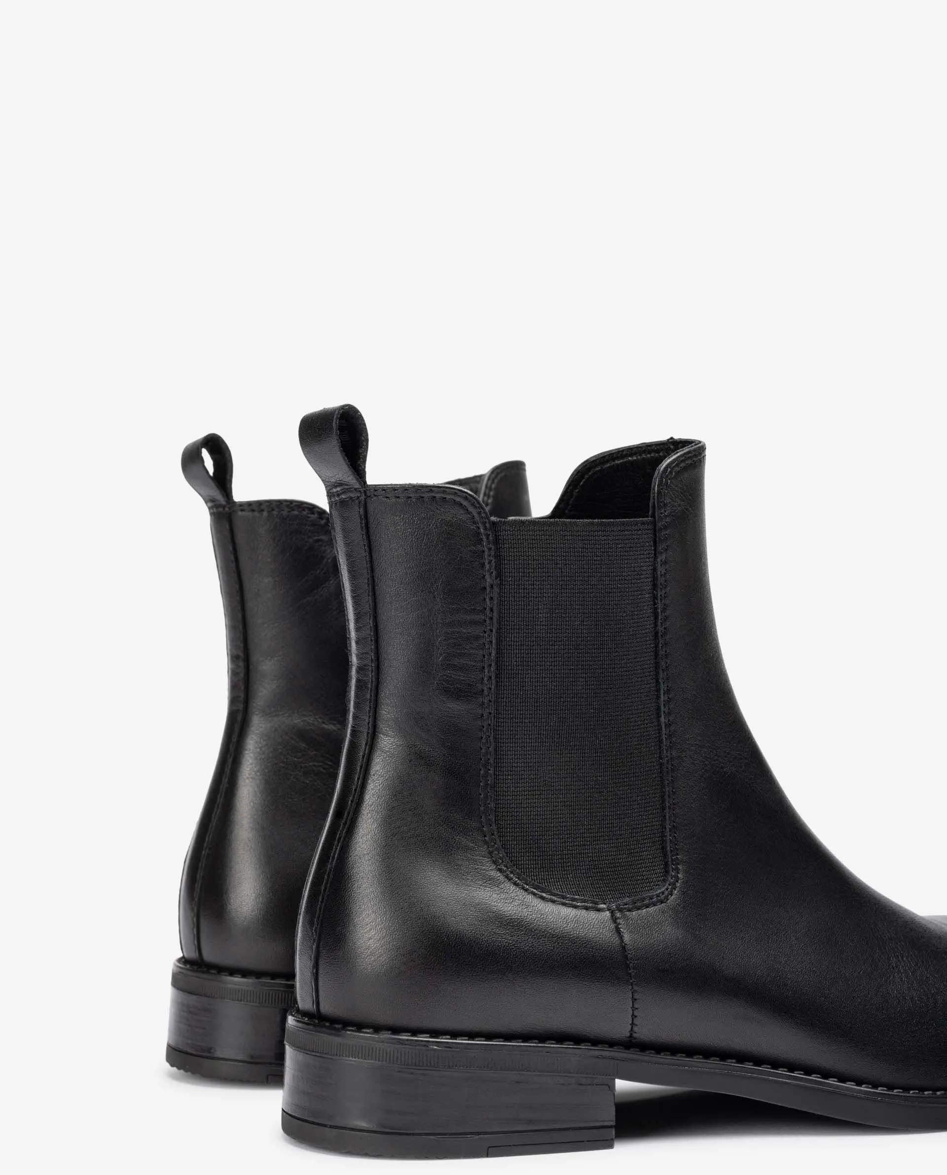 UNISA Black Leather Ankle Boot BARTY